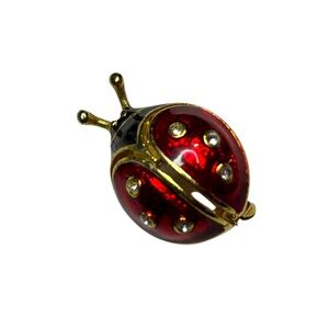 Vintage Roman Red Enamel Ladybug Brooch Pin